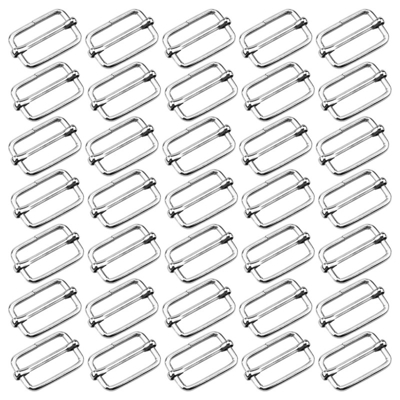 Hysagtek 50 Pcs 1 Inch Metal Adjustable Slide Buckle Strap