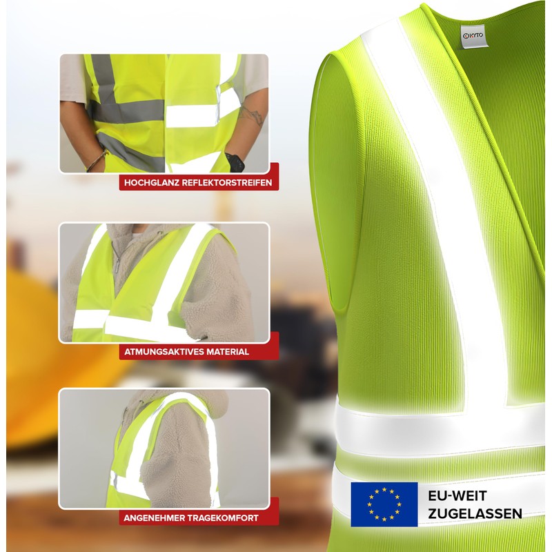 Kyto Warnwesten Auto | EU-Weit nutzbar | reflektierend | 4