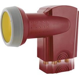 Schwaiger 714371 Digital Premium Quad LNB (Charcoal) for Two Participants with Sun Protect and Pull-Out Weather Protection, Gold-Plated Connectors for the Highest Quality (Full HD, 3D, Ultra HD / 4K)