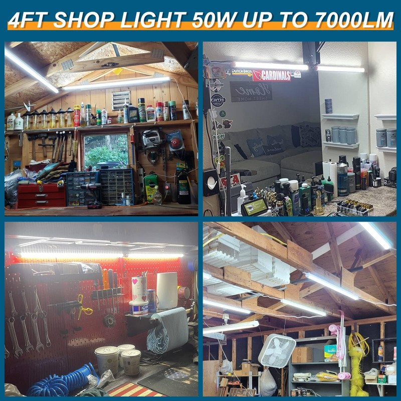 AQIQUUT LED Shop Lights,4FT Led Shop Light 6500k Daylight 50W