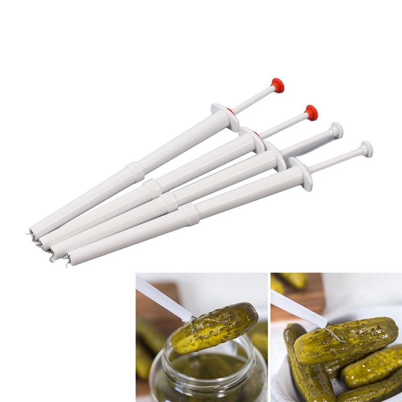 4PCS Pickle Picker Stainless Steel and Plastic Pickle Pincher 8