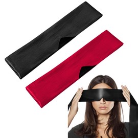 EIHI Pack of 2 eye masks, sleeping mask, sleeping mask, men's comfortable sleeping mask, satin eye mask, 150 x 7 cm, black