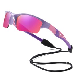 DUCO K014 Kids Sunglasses, Children's Sunglasses, Sports, Polarized Sunglasses, Ultra Lightweight Frame, UV Protection, Baseball, Running, Cycling, 5-12 Years Old, purple/pink