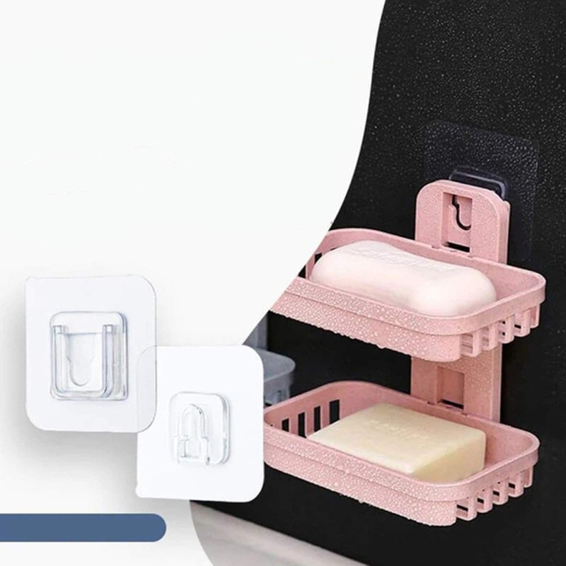 MEELYHOME 10 Pcs Double-Sided Adhesive Wall Hooks Waterproof Oilproof Self