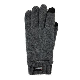 BRUCERIVER Men Pure Wool Knitted Gloves with Thinsulate Lining Size S/M (Grey Touchscreen)