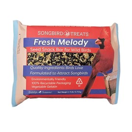 Songbird Treats Seed Bars | 8 Pack of 1.75-2 lb Bird Seed Cakes for Wild Birds (Fresh Melody)