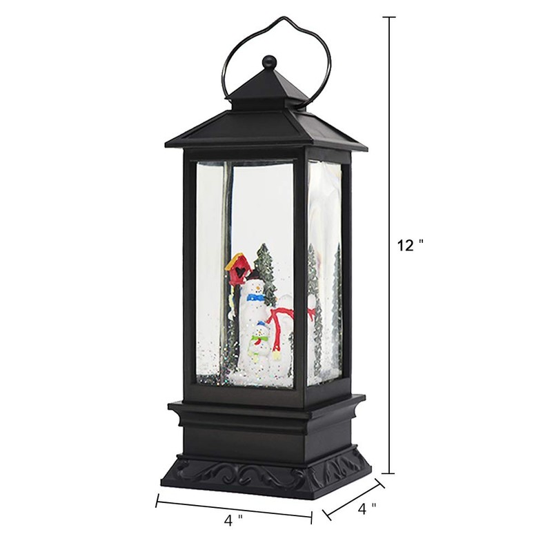 DRomance Snowman Music Snow Globe Lantern with Timer Battery Operated