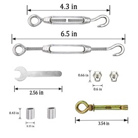 MHY 32Ft Heavy Clotheslines,Outdoors 304 Stainless Steel Clothes Line,Heavy Duty Cable Wire Rope with Retractable System，Windproof Clothes Rope for Outdoor/Indoor/Home/Drying/Curtain Hanging