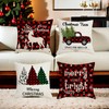 Whiosyrt Merry Christmas Throw Pillow Covers 18x18 Inch Set of