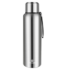 Insulated vacuum Thermo Bottle 1500ml/50.7oz with cup Stainless steel coffee bottles for hot and cold drink water flask.(Silver,1500ml)