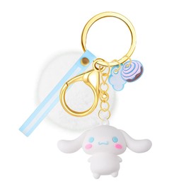 Hanaoops Cartoon Anime Keyring Cute Key Ring with Carabiner Plush Pendant Keychain Backpack Decorations Birthday Christmas Gift for Favourite Person, E