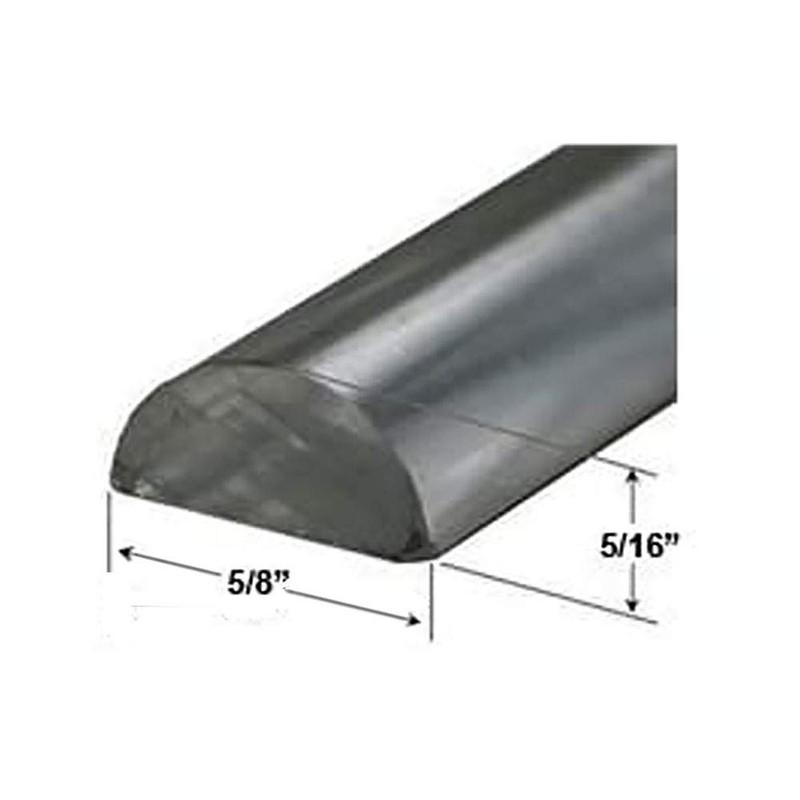 5/8" Wide by 5/16" High - Clear Acrylic Frameless Shower