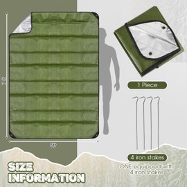 Kingdder 1 Pcs Heavy Duty Insulated Tarp Emergency Blankets for Survival 60 x 82 Inches Thermal Reflective Tarp Cold Weather Camping Blanket Winter Tent Insulation for Hiking(Green)
