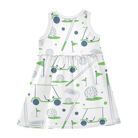 Vozoza Golf Sports White Summer Girl Dress Casual Dress Sleeveless Toddler Girl Outfits Infant Girl Clothing Size 4t