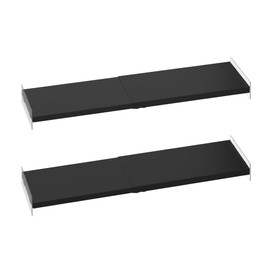 SlimmKISS Expandable Closet Tension Shelf, Metal Storage Rack Organizer DIY Divider Separator for Cabinet Wardrobe Cupboard Kitchen (2 Pack- W:7.87" x L: 17 "~ 31")