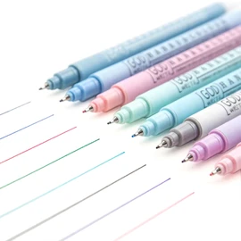 HANKU Colored Fineliner Pens, 0.38mm Ultra Fine Tip Pens, 8 Colors Fine Point Pen, Bible Journaling Planner Micro Pens Set for Writing, Drawing, Note Taking, Bullet Journaling