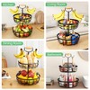 SAYZH 2-Tier Fruit Basket Bowl Vegetable Storage with Dual Banana