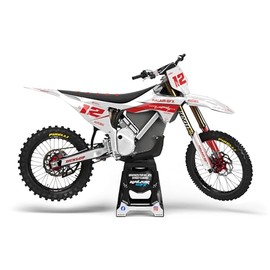 Kalair GFX Graphics Kit for Stark Future-Varg Electric Dirt Bike (All Years) TURBO Series White 16 Mil - Dirt bike Custom Racing Graphics Decals Stickers Kit, no-plastics