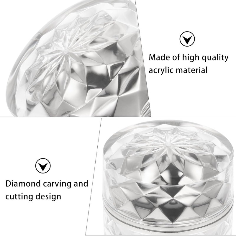 6 Piezas Tarro Acrílico Redondo Diamante de 5G para Crema