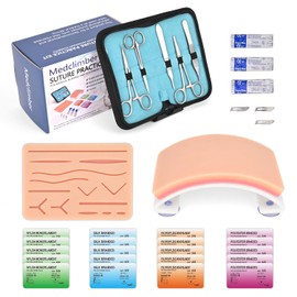 Medclimber Advanced Suture Practice KIt New Generation(32 Pcs) Includes Arch-Shaped and Pre-Cut Wounds Pads, Tool Kit with Variety of Suture Threads for Medical Students Educational Demonstration