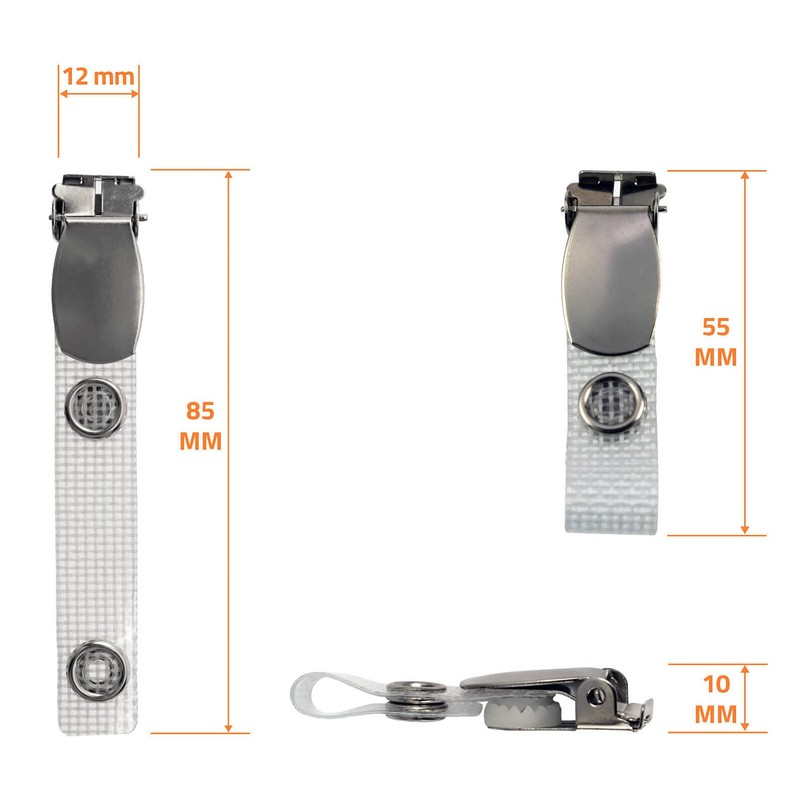 Karteo® ID Card Clip with Metal Snap Button and Vinyl