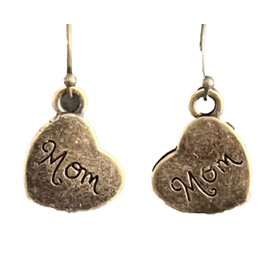 Bronze MOM Heart Dangle Earrings Love Adore Best Friend. Jewelry Earrings for Women #3298FE106