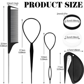 Sularpek Kleine Haargummis Set, 2000 Stück Mini Haargummis mit 1 Stück stielkamm, 1 Stück Haarbänder Cutter Entferner, 2 Stück frisurenhilfe, für Kinderhaar, Hochzeitsfrisur und Mehr