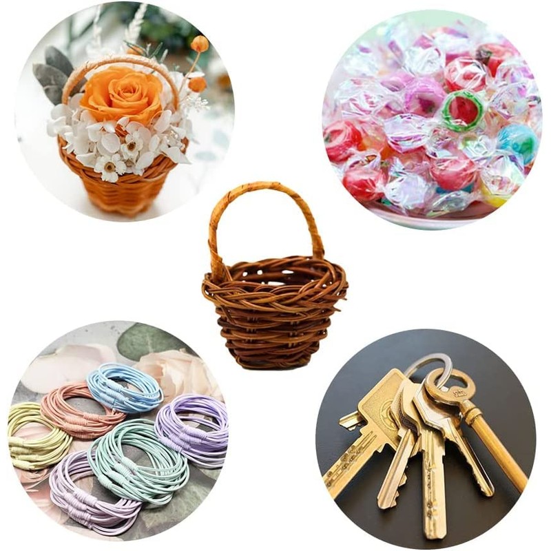 LATRAT Pack of 10 Braided Flower Basket, Fruit Basket, Cable