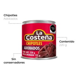 Chiles Chipotles Adobados 220 Gr La Costeña