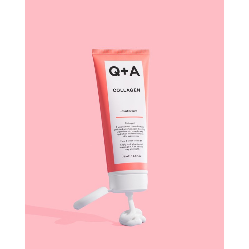 Q+A Collagen Hand Cream, Nourishing & Hydrating with Vegetable Collagen,