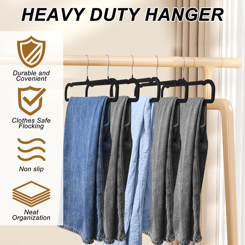 Velvet Pants Hangers Non Slip, 30 Pack Velvet Hangers for