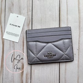 COACH Slim ID Card Case - Puffy Diamond Quilting - Mist - CJ525