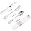 WELLIFE 50 Pack Pre Rolled Napkins with Silver Plastic Cutlery