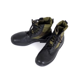 Original German Army Jungle Boots For Men - BALTES Black/Green Men’s Military Boots - Leather Combat Boots Men