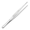 sourcingmap 1 Pcs 10-Inch Stainless Steel Straight Blunt Tweezers Serrated