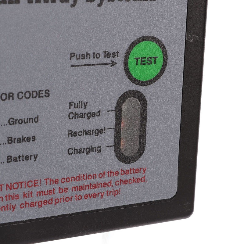 Break Away system with LED Test Battery Meter Trailer Box