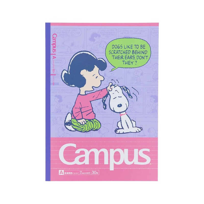 Sunstar Stationery S2691728 Snoopy Notebook, Campus Notebook, A-Ruled, 5 Books