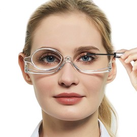 OCCI CHIARI Eye Make Up Reading Glasses Women Magnifying Eyewear Rotatable Cosmetic Eyeglasses 100 125 150 175 200 225 250 275 300 350 400 500 600(Clear 2.0)