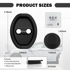 8PCS Car Door Strike Protector Kit with Door Shock Absorber,Upgraded Silicone Doors Latch Protective Cover with Full Adhesive Backing,Universal Car Doors Lock Cover