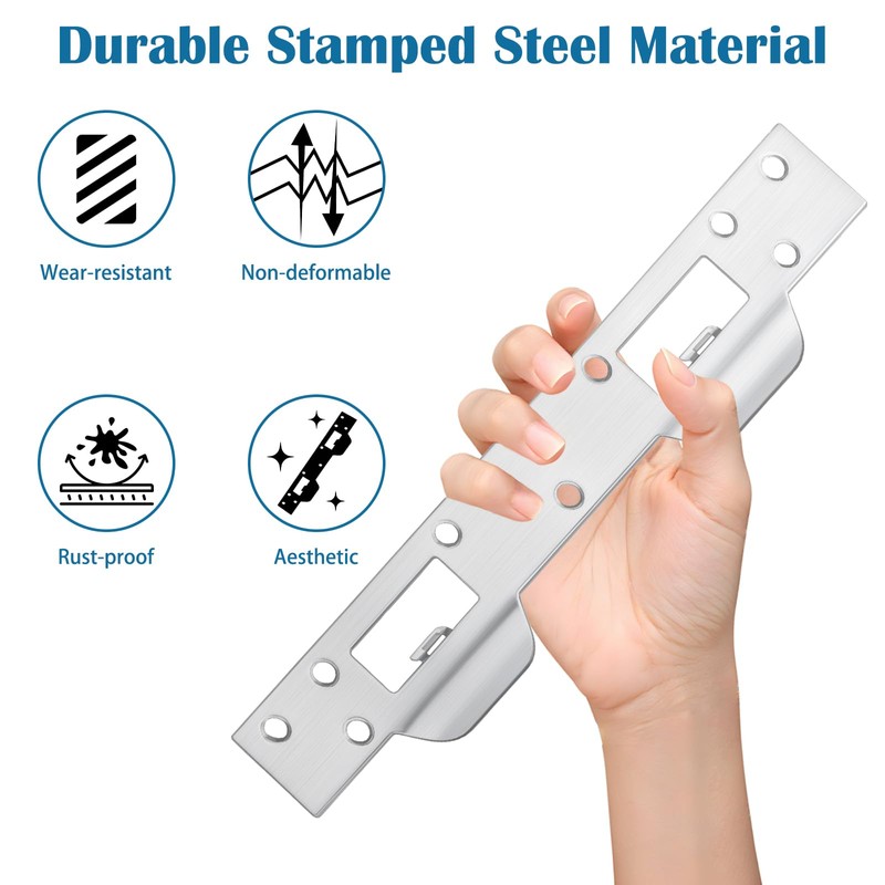 weiwei Double Holes Door Strike Plate, Metal Door Latch Plate