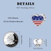 DALARAN American Flag Charms Heart Bead Charms fit for Bracelets