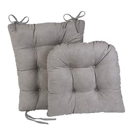 Klear Vu Non-Slip Gripper Twillo Overstuffed Rocking Chair Cushion Set, Seat 17" x 17" and Seatback 21" x 17", 2 Piece, Gray