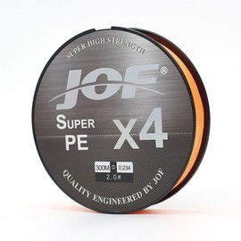 JOF 4-Strand Braided PE Fishing Line - #2, 300m Orange