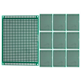 PATIKIL 8 x 6 cm Double Sided PCB Board, 10 Pcs 1.6 mm Thickness Prototype Kit, PCB Circuit Board FR-4 Perfboard for DIY Soldering Electronic Experiments, Green