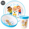 Cocomelon 3pcs Bicolor Premium Kids Dinner Tableware Set Plate, Bowl