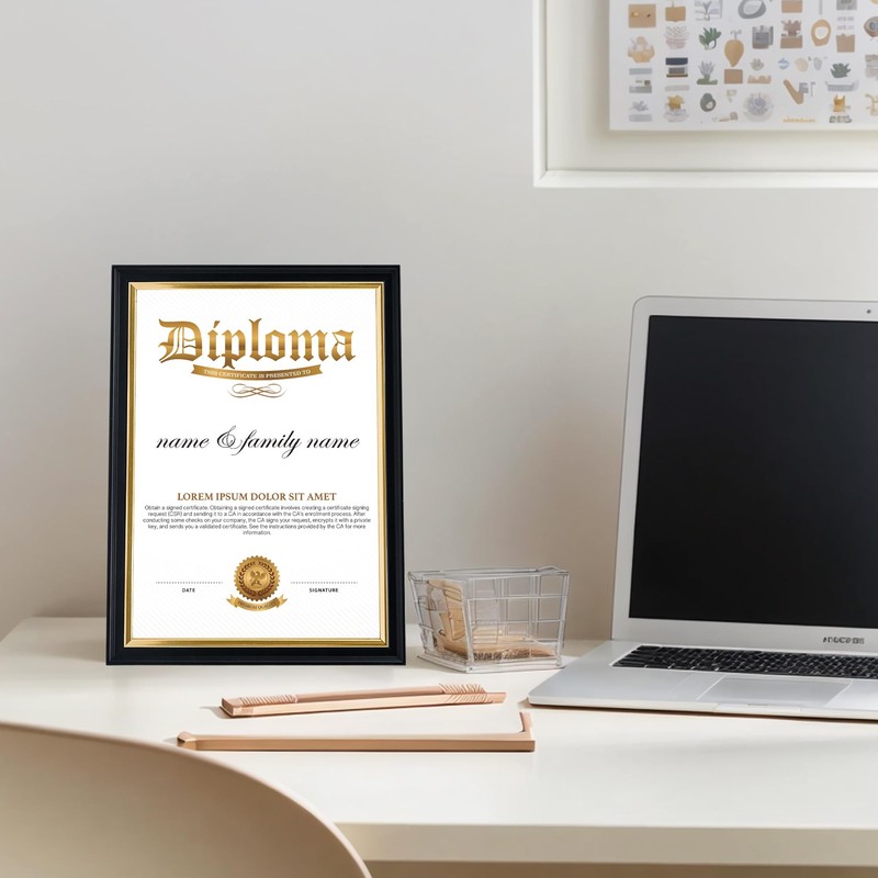 GraduationMall A4 Certificate Frame Solid Wood Picture Frame Diploma Holder