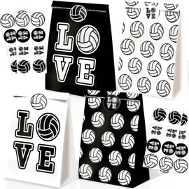 24pcs Volleyball Theme Party Supplies - Girls Volleyball Gift Bags with Decorations & Candy Bags