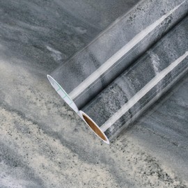 CHIHUT Waterproof Glossy Dark Grey Marble Contact Paper 12"x100" Peel and Stick Self Adhesive Marble Wallpaper Granite Vinyl Film for Kitchen Countertops Furniture Bathroom Counter Top Stick Paper
