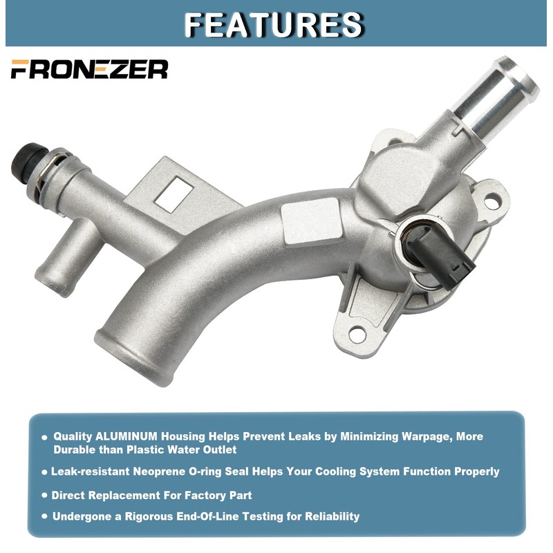 Aluminum Engine Coolant Thermostat Housing Water Outlet Compatible with 2011-2016
