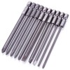 Rocaris 10pcs 1/4 Inch Hex Shank Long Magnetic Screwdriver Bits